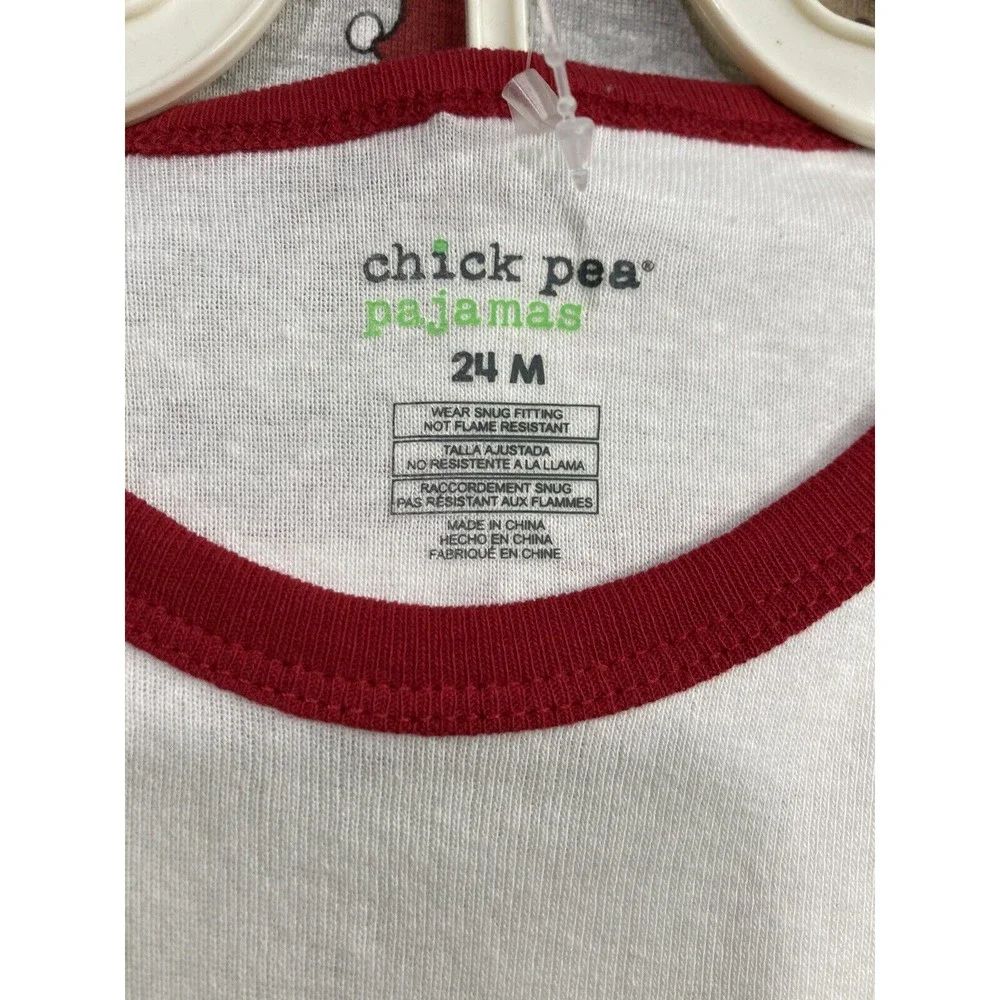 Chick Pea Santa Loves Cookies Christmas Pajamas (2 Sets, 4 piece) Size 24 Months